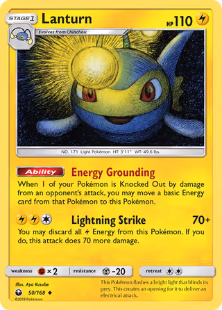 Lanturn 50/168 Pokemon card