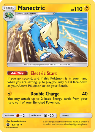 Manectric 52/168 Pokemon card