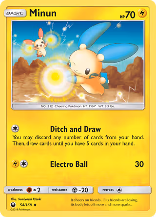 Minun 54/168 Pokemon card