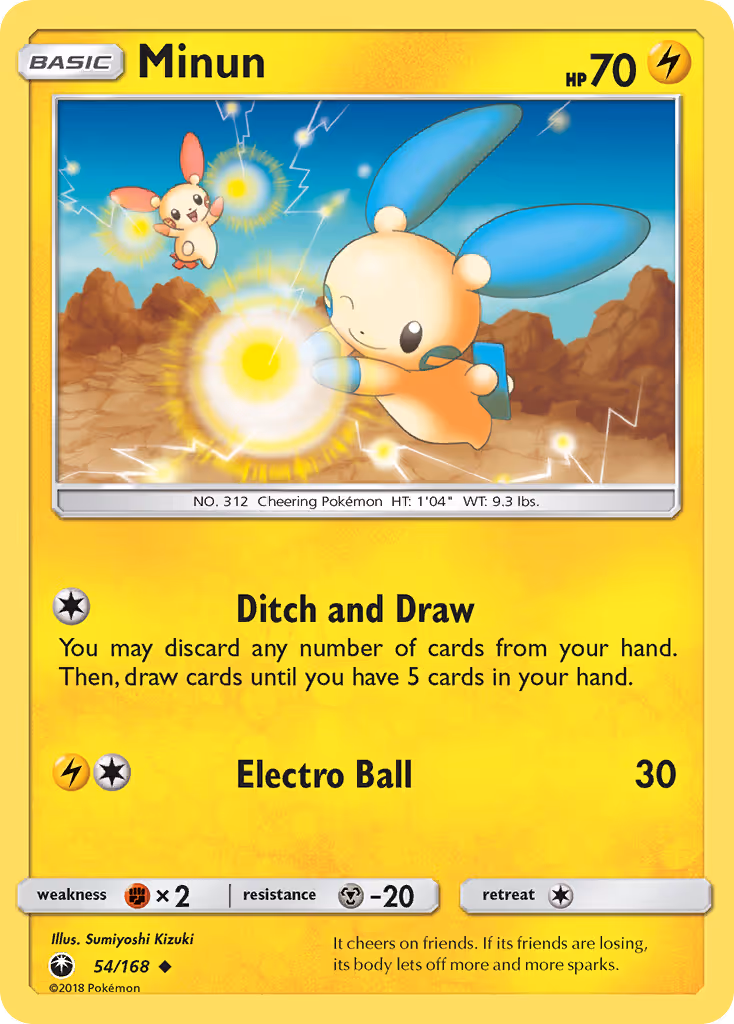 Minun 54/168 Pokemon card