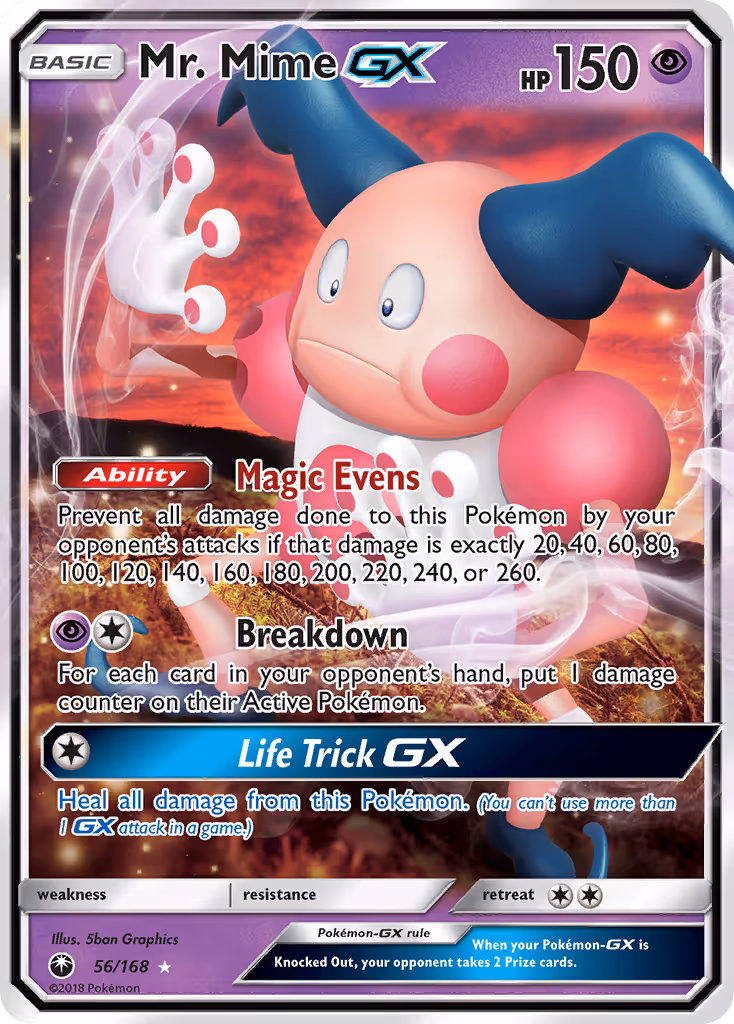 Mr. Mime GX 56/168 Pokemon card