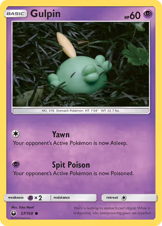 Gulpin 57/168 Pokemon card