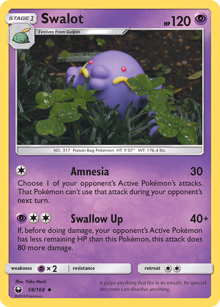 Swalot 58/168 Pokemon card