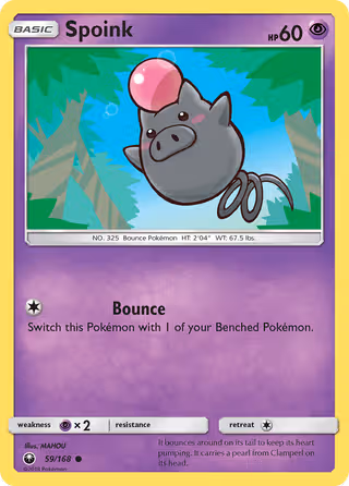 Spoink 59/168 Pokemon card
