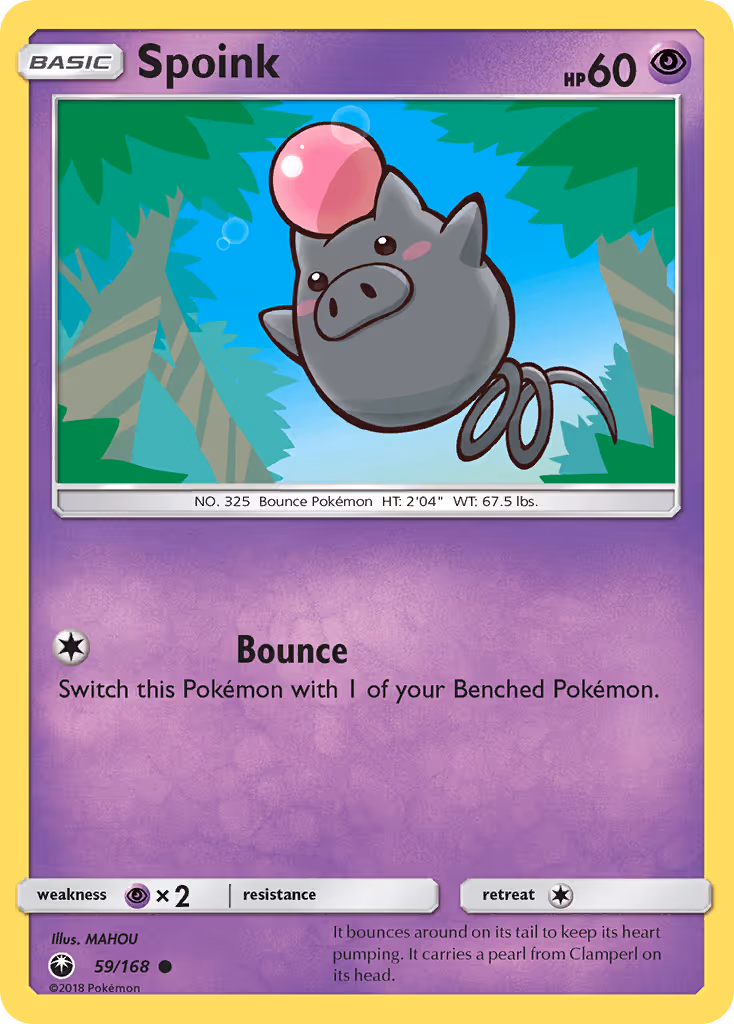 Spoink 59/168 Pokemon card