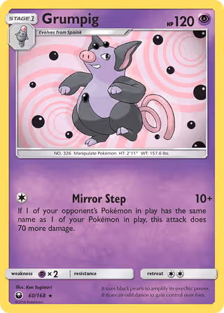 Grumpig 60/168 Pokemon card
