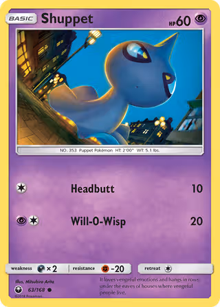 Shuppet 63/168 Pokemon card