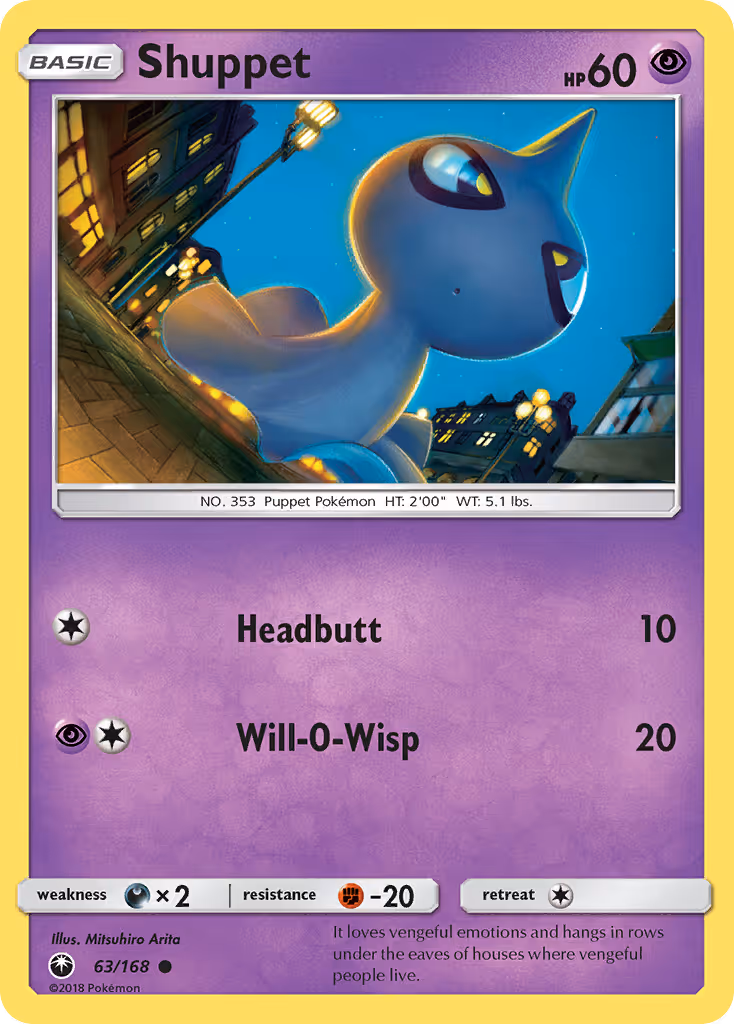Shuppet 63/168 Pokemon card