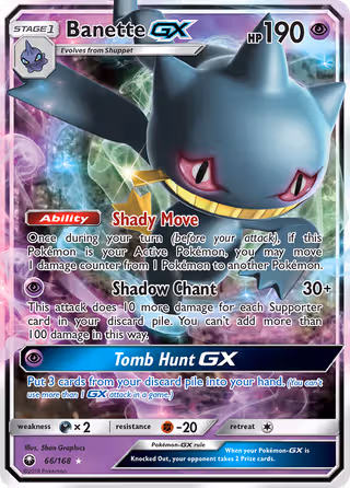 Banette GX 66/168 Pokemon card