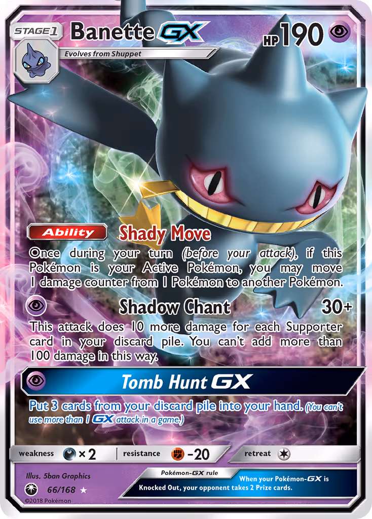 Banette GX 66/168 Pokemon card
