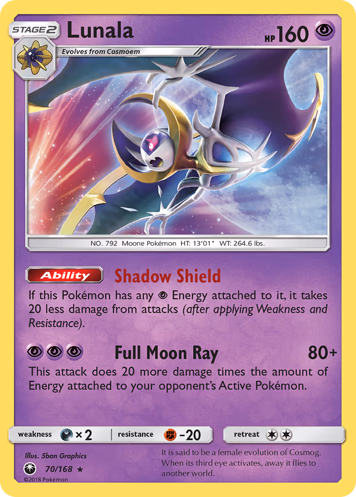 Lunala 70/168 Pokemon card