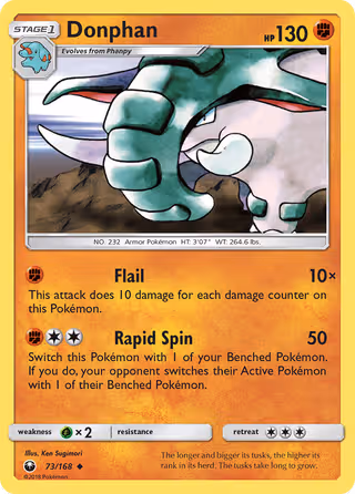 Donphan 73/168 Pokemon card