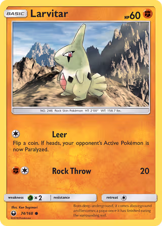 Larvitar 74/168 Pokemon card