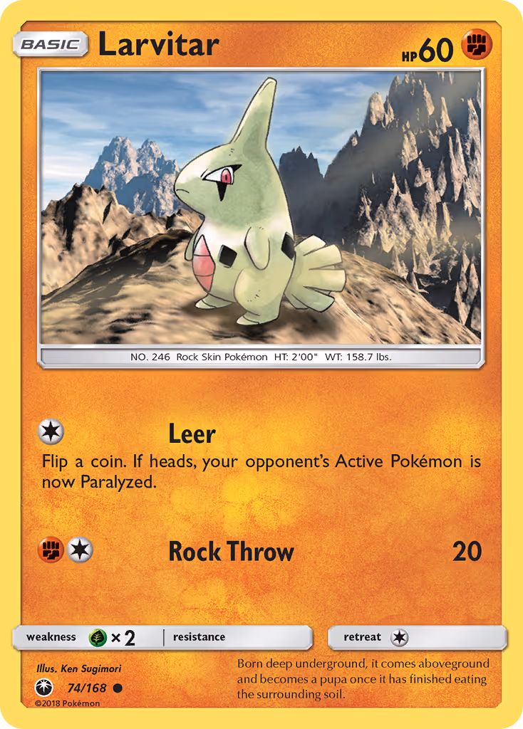 Larvitar 74/168 Pokemon card