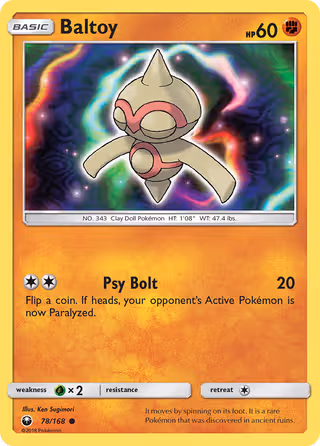 Baltoy 78/168 Pokemon card