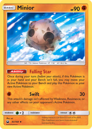 Minior 83/168 Pokemon card