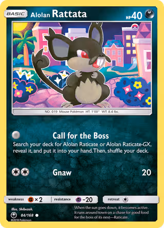 Alolan Rattata 84/168 Pokemon card