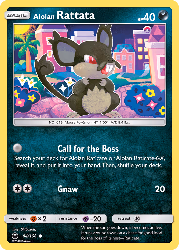 Alolan Rattata 84/168 Pokemon card
