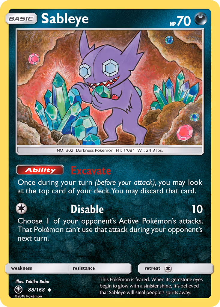 Sableye 88/168 Pokemon card