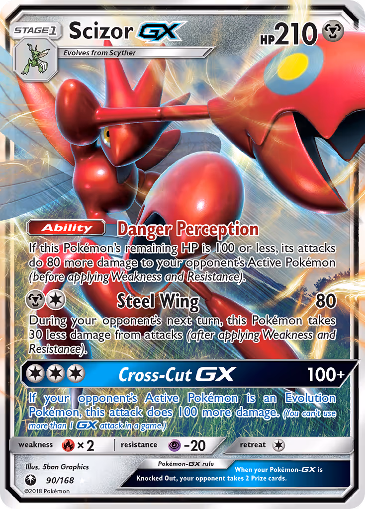Scizor GX 90/168 Pokemon card