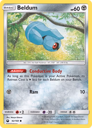 Beldum 92/168 Pokemon card