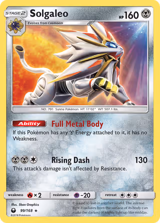 Solgaleo 99/168 Pokemon card