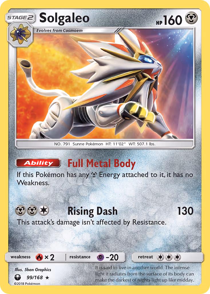 Solgaleo 99/168 Pokemon card