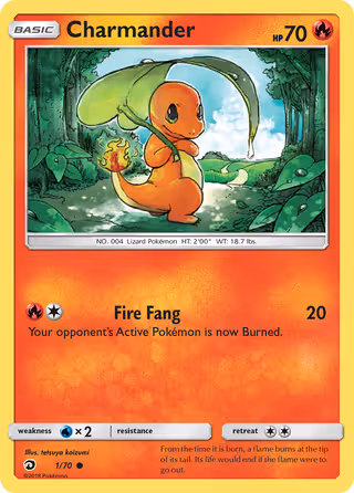 Charmander 1/70 Pokemon card
