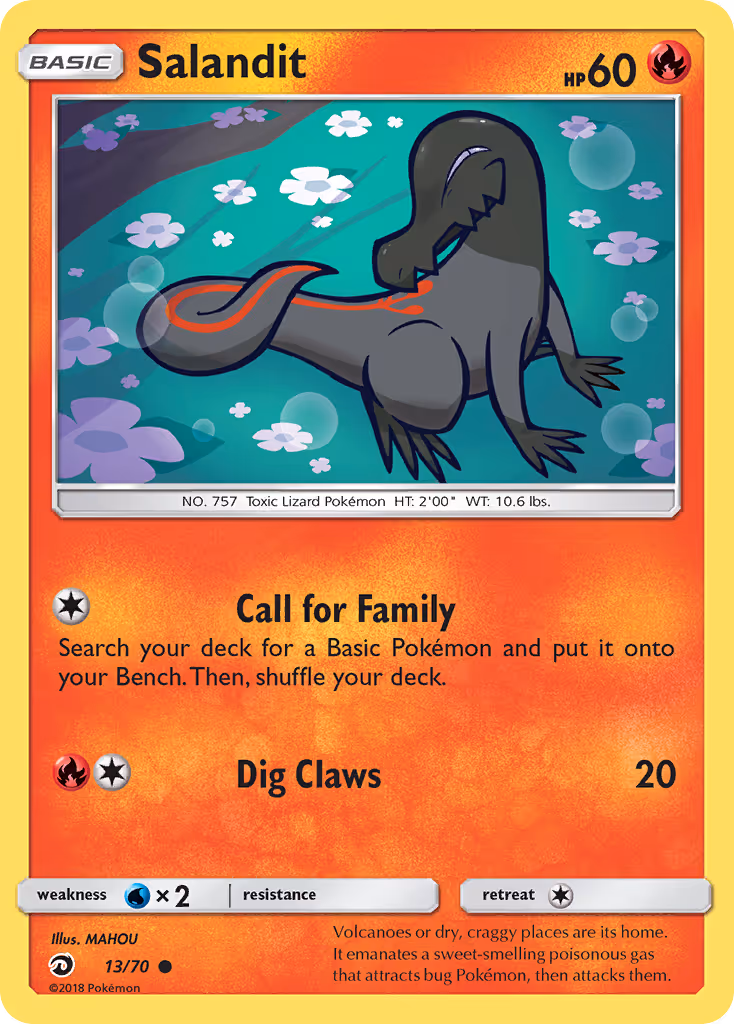 Salandit 13/70 Pokemon card