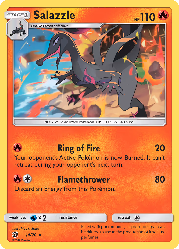Salazzle 14/70 Pokemon card