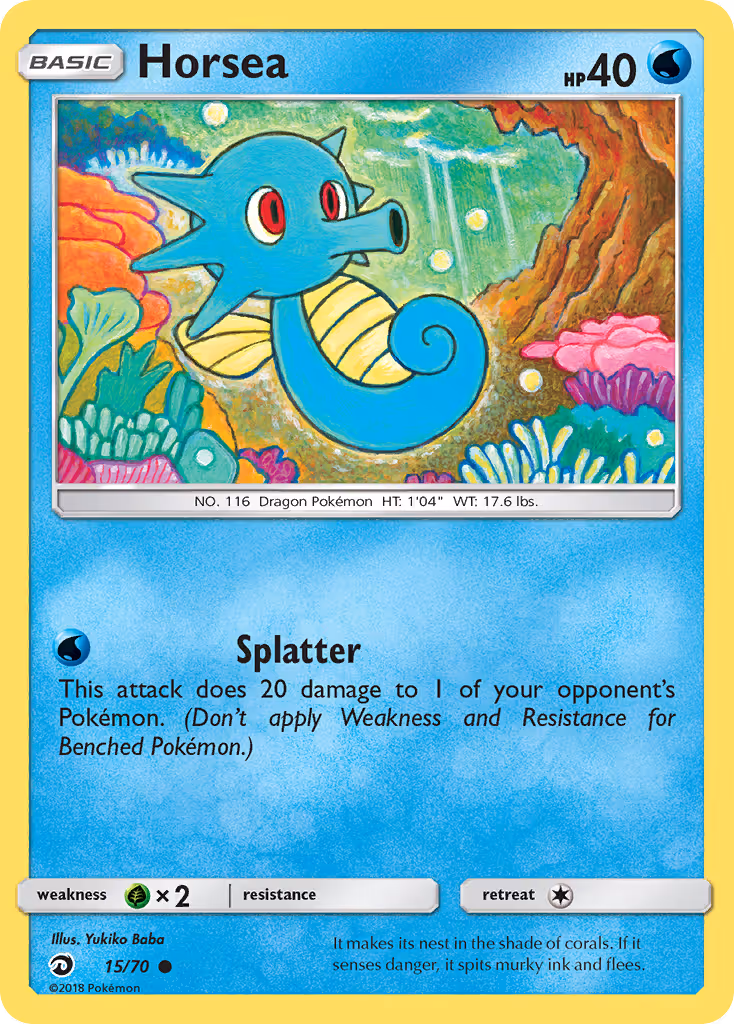 Horsea 15/70 Pokemon card