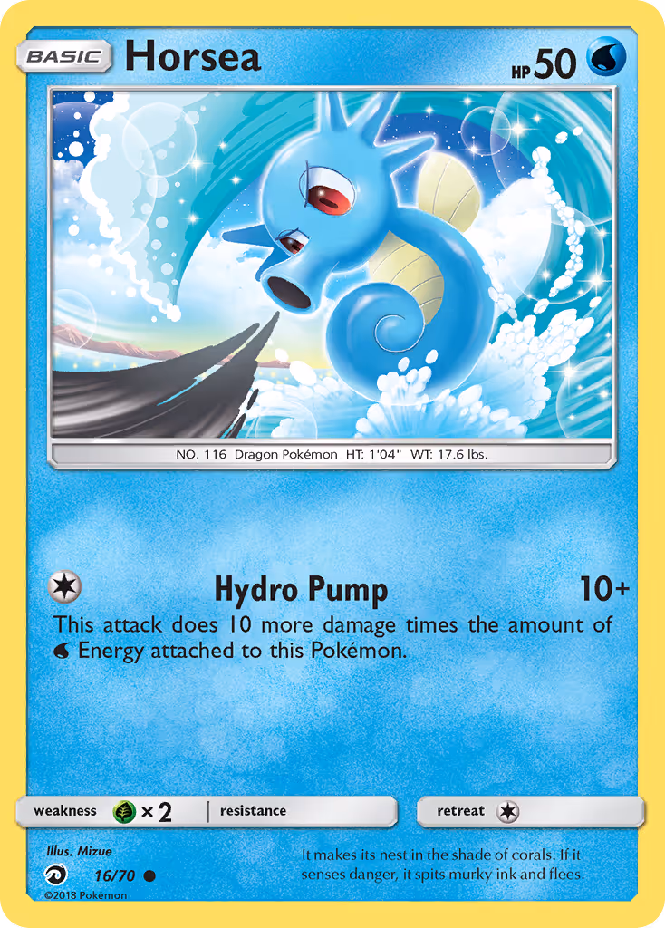 Horsea 16/70 Pokemon card