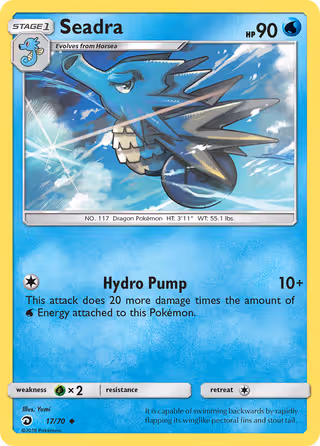 Seadra 17/70 Pokemon card