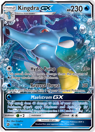 Kingdra GX 18/70 Pokemon card