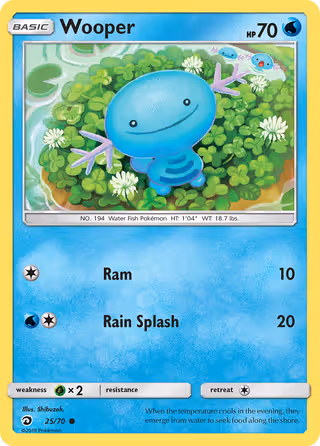Wooper 25/70 Pokemon card