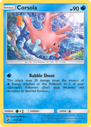 Corsola 27/70 Pokemon card