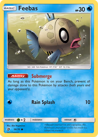 Feebas 28/70 Pokemon card
