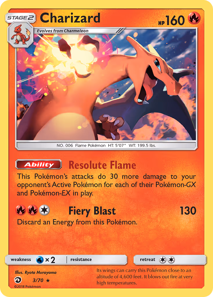 Charizard 3/70 Pokemon card