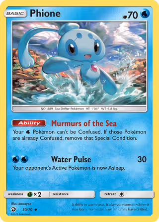 Phione 30/70 Pokemon card