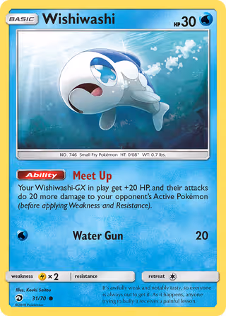 Wishiwashi 31/70 Pokemon card