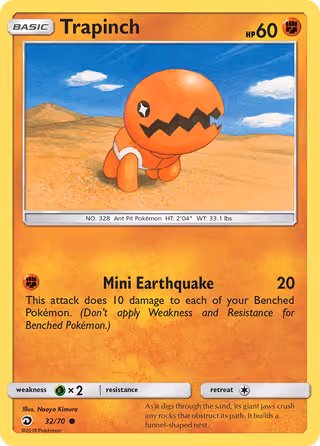 Trapinch 32/70 Pokemon card