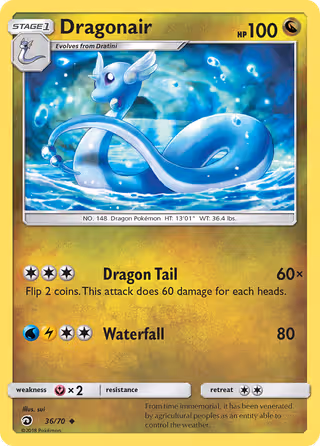 Dragonair 36/70 Pokemon card