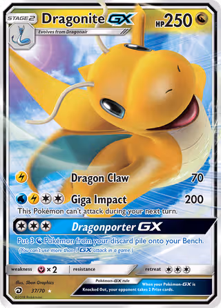 Dragonite GX 37/70 Pokemon card