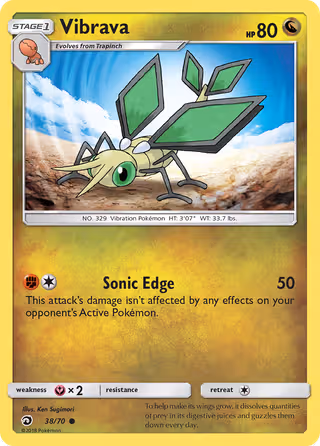 Vibrava 38/70 Pokemon card