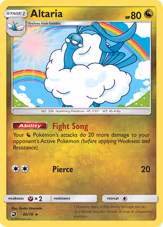 Altaria 40/70 Pokemon card