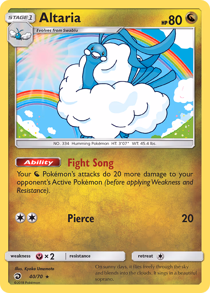 Altaria 40/70 Pokemon card