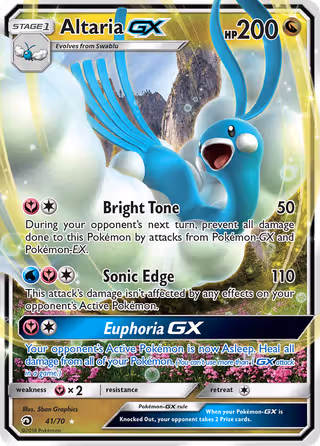 Altaria GX 41/70 Pokemon card