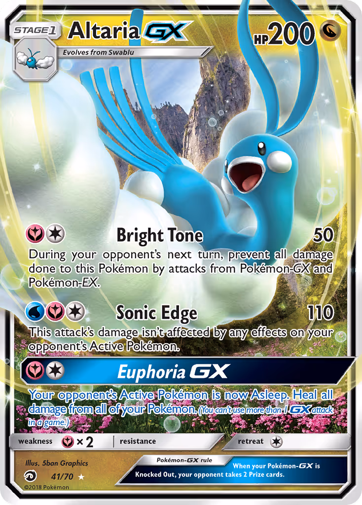 Altaria GX 41/70 Pokemon card