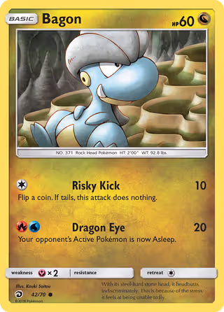 Bagon 42/70 Pokemon card