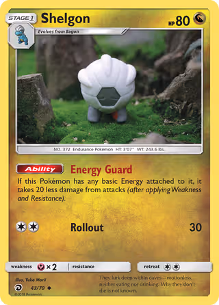 Shelgon 43/70 Pokemon card